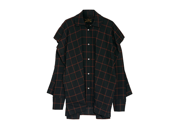 Vivienne Westwood's Anglomania<p><a style=\"\" target=\"_blank\" href=\"https://www.net-a-porter.com/mn/en/product/909981/vivienne_westwood_anglomania/fever-oversized-checked-cotton-blend-voile-shirt\">net-a-porter.com</a></p>