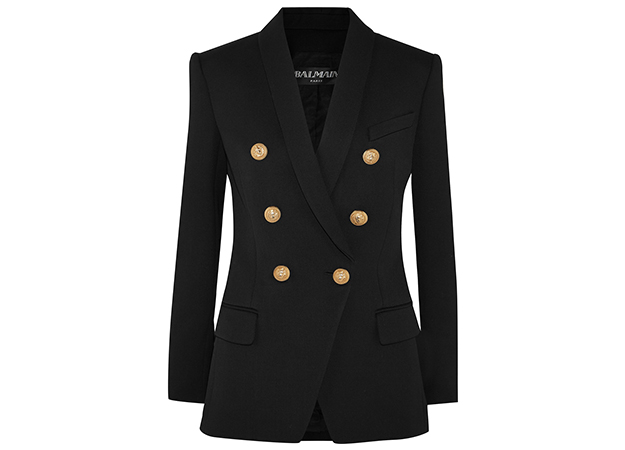 Balmain<p><a style=\"\" target=\"_blank\" href=\"https://www.net-a-porter.com/mn/en/product/917528/balmain/double-breasted-wool-twill-blazer\">net-a-porter.com</a></p>