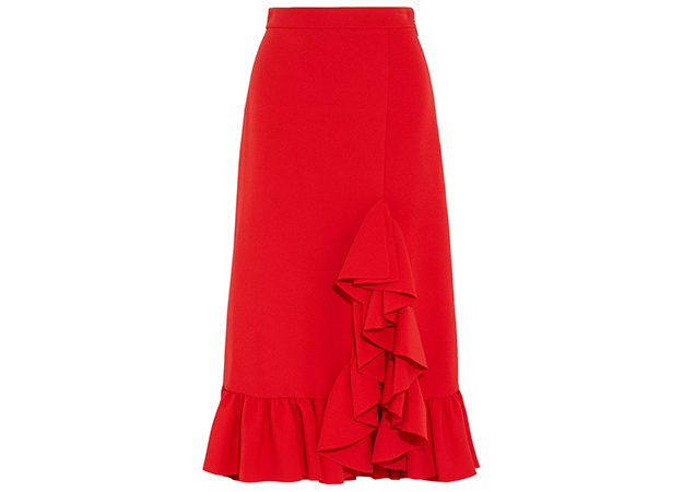 MSGM<p><a style=\"\" target=\"_blank\" href=\"https://www.net-a-porter.com/mn/en/product/939360/msgm/ruffled-crepe-midi-skirt\">net-a-porter.com</a></p>