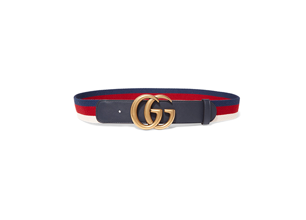 Gucci<p><a style=\"\" target=\"_blank\" href=\"https://www.net-a-porter.com/mn/en/product/899209/gucci/leather-trimmed-canvas-waist-belt\">net-a-porter.com</a></p>