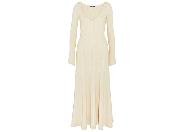 Alexander McQueen<p><a style=\"\" target=\"_blank\" href=\"https://www.net-a-porter.com/mn/en/product/920060/alexander_mcqueen/ribbed-wool-blend-midi-dress\">net-a-porter.com</a></p>