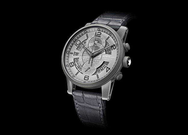 Титан эх бие, саарал өнгийн арьсан оосортой Montblanc Timewalker Flyback Grey Limited Edition 9/888 автомат бугуйн цаг