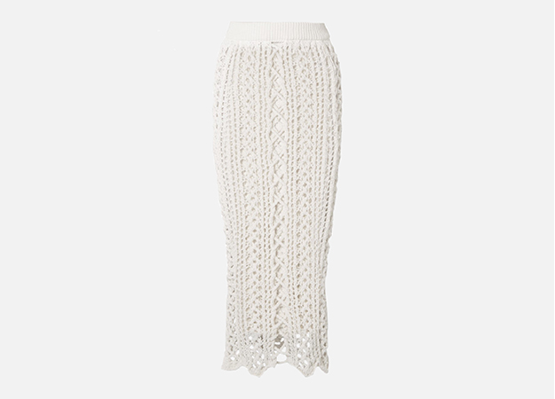 Balmain<p><a id=\"\" style=\"\" href=\"https://www.net-a-porter.com/ru/en/product/1006562/Balmain/crochet-knit-stretch-cotton-midi-skirt\" target=\"_blank\">Net-a-Porter</a></p>