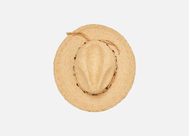 <p><a style=\"\" target=\"_blank\" href=\"https://www.zara.com/us/en/beaded-raffia-hat-p03920016.html\">Zara</a></p>