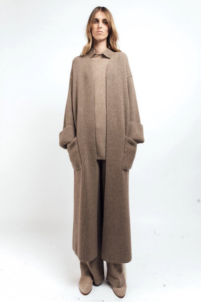 MANDKHAI Ribbed Coat