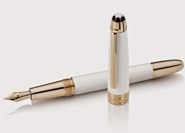 Meisterstück White Solitaire Red Gold Classique Fountain Pen