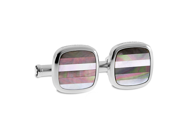 Contemporary Striped Mother of Pearl Cufflinks 