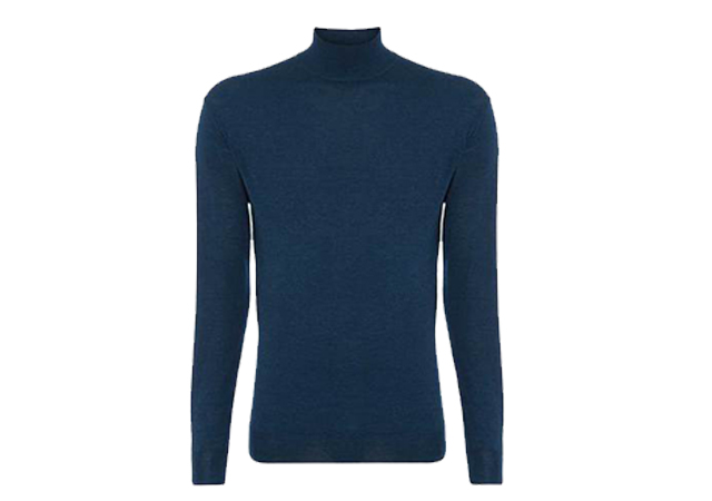 N.Peal Fine Gauge Mock Turtle Sweater (Lapis Blue)